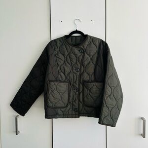 SOLD- ZARA Quilted Jacket - Army Green
